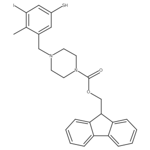 (9H-fluoren-9-yl)methyl 4-[(3-iodo-2-methyl-5-sulfanylphenyl)methyl]piperazine-1-carboxylate Structure