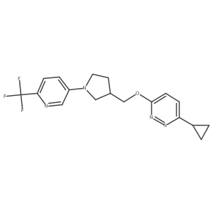 3-Cyclopropyl-6-({1-[6-(trifluoromethyl)pyridin-3-yl]pyrrolidin-3-yl}methoxy)pyridazine Structure