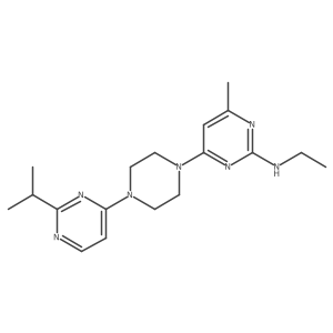 N-ethyl-4-methyl-6-{4-[2-(propan-2-yl)pyrimidin-4-yl]piperazin-1-yl}pyrimidin-2-amine结构式