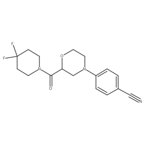 4-[2-(4,4-Difluoropiperidine-1-carbonyl)morpholin-4-yl]benzonitrile Structure