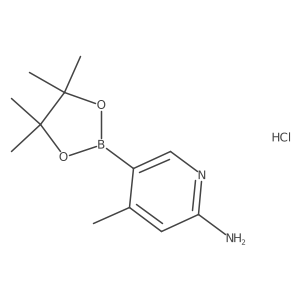 4-Methyl-5-(4,4,5,5-tetramethyl-1,3,2-dioxaborolan-2-yl)-2-pyridinamine hydrochloride结构式