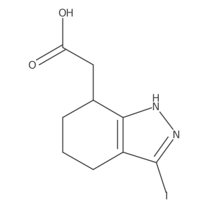 2-(3-iodo-4,5,6,7-tetrahydro-2H-indazol-7-yl)acetic acid结构式