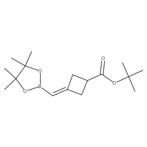 tert-Butyl 3-((4,4,5,5-tetramethyl-1,3,2-dioxaborolan-2-yl)methylene)cyclobutane-1-carboxylate Structure