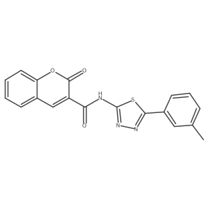 N-[5-(3-methylphenyl)-1,3,4-thiadiazol-2-yl]-2-oxo-2H-chromene-3-carboxamide结构式