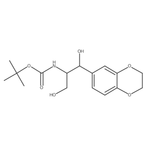 Tert-butyl ((1R,2R)-1-(2,3-dihydrobenzo[b][1,4]dioxin-6-yl)-1,3-dihydroxypropan-2-yl)carbamate结构式