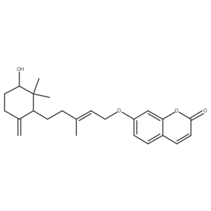 rel-7-[[5-[(1R,3S)-3-Hydroxy-2,2-dimethyl-6-methylenecyclohexyl]-3-methyl-2-penten-1-yl]oxy]-2H-1-benzopyran-2-one Structure