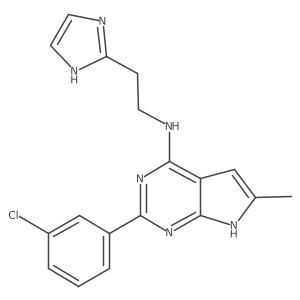 2-(3-chlorophenyl)-N-[2-(1H-imidazol-2-yl)ethyl]-6-methyl-7H-pyrrolo[2,3-d]pyrimidin-4-amine Structure