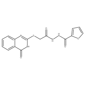 N'-{2-[(4-hydroxyquinazolin-2-yl)sulfanyl]acetyl}furan-2-carbohydrazide结构式