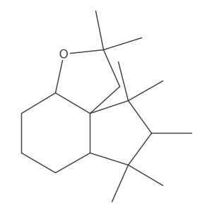 Decahydro-2,2,7,7,8,9,9-heptamethylindeno(4,3a-b)furan结构式