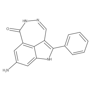 8-Amino-2-phenyl-1,5-dihydro-[1,2]diazepino[4,5,6-cd]indol-6-one结构式