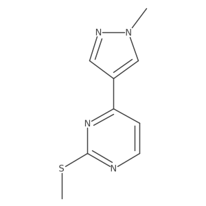 4-(1-methyl-1H-pyrazol-4-yl)-2-(methylthio)pyrimidine结构式