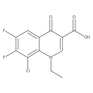8-Chloro-1-ethyl-6,7-difluoro-1,4-dihydro-4-oxo-3-quinolinecarboxylic acid结构式
