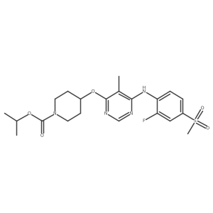 1-Methylethyl 4-[[6-[[2-fluoro-4-(methylsulfonyl)phenyl]amino]-5-methyl-4-pyrimidinyl]oxy]-1-piperidinecarboxylate Structure
