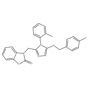 3-((5-((4-fluorobenzyl)thio)-4-(o-tolyl)-4H-1,2,4-triazol-3-yl)methyl)benzo[d]thiazol-2(3H)-one Structure