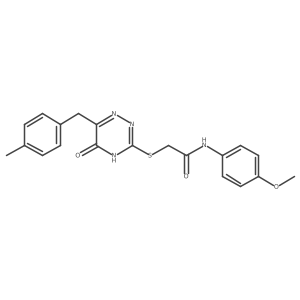 2-{[5-hydroxy-6-(4-methylbenzyl)-1,2,4-triazin-3-yl]sulfanyl}-N-(4-methoxyphenyl)acetamide结构式