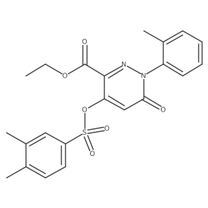 Ethyl 4-(((3,4-dimethylphenyl)sulfonyl)oxy)-6-oxo-1-(o-tolyl)-1,6-dihydropyridazine-3-carboxylate结构式