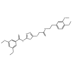 N-(5-((2-((3,4-dimethoxyphenethyl)amino)-2-oxoethyl)thio)-1,3,4-thiadiazol-2-yl)-3,5-dimethoxybenzamide Structure