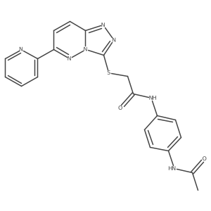 N-(4-acetamidophenyl)-2-{[6-(pyridin-2-yl)-[1,2,4]triazolo[4,3-b]pyridazin-3-yl]sulfanyl}acetamide结构式