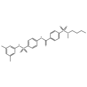 4-(N-butyl-N-methylsulfamoyl)-N-(4-(N-(4,6-dimethylpyrimidin-2-yl)sulfamoyl)phenyl)benzamide结构式