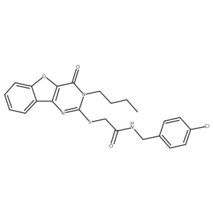 2-[(3-butyl-4-oxo-3,4-dihydro[1]benzofuro[3,2-d]pyrimidin-2-yl)sulfanyl]-N-(4-chlorobenzyl)acetamide Structure