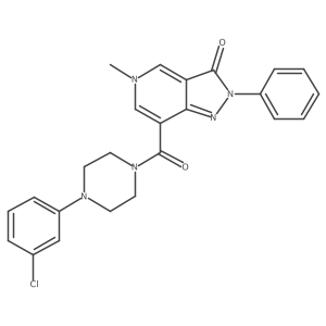 7-[4-(3-chlorophenyl)piperazine-1-carbonyl]-5-methyl-2-phenyl-2H,3H,5H-pyrazolo[4,3-c]pyridin-3-one Structure
