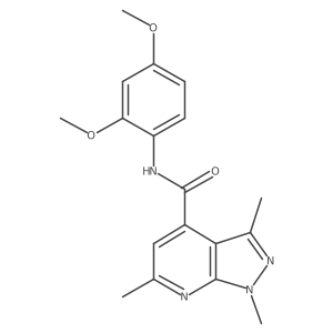 N-(2,4-dimethoxyphenyl)-1,3,6-trimethyl-1H-pyrazolo[3,4-b]pyridine-4-carboxamide结构式