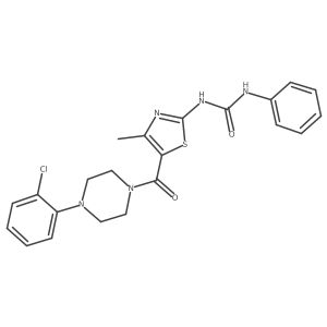 1-(5-(4-(2-Chlorophenyl)piperazine-1-carbonyl)-4-methylthiazol-2-yl)-3-phenylurea Structure