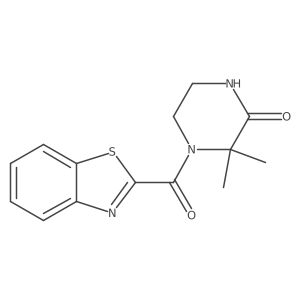 4-(Benzo[d]thiazole-2-carbonyl)-3,3-dimethylpiperazin-2-one Structure