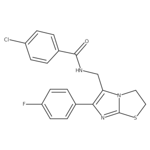 4-chloro-N-((6-(4-fluorophenyl)-2,3-dihydroimidazo[2,1-b]thiazol-5-yl)methyl)benzamide结构式