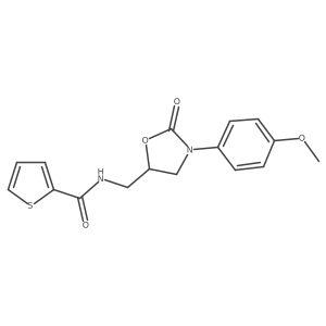 N-((3-(4-methoxyphenyl)-2-oxooxazolidin-5-yl)methyl)thiophene-2-carboxamide结构式