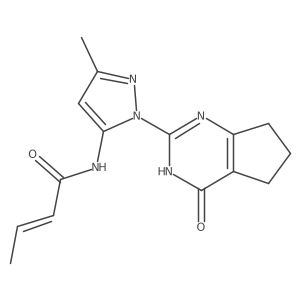 (E)-N-(3-methyl-1-(4-oxo-4,5,6,7-tetrahydro-3H-cyclopenta[d]pyrimidin-2-yl)-1H-pyrazol-5-yl)but-2-enamide Structure