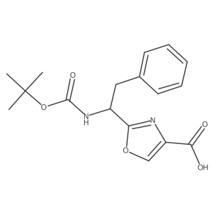 2-[(S)-alpha-[(tert-Butyloxycarbonyl)amino]phenethyl]oxazole-4-carboxylic acid结构式