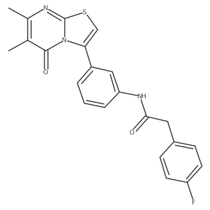 N-(3-(6,7-dimethyl-5-oxo-5H-thiazolo[3,2-a]pyrimidin-3-yl)phenyl)-2-(4-fluorophenyl)acetamide结构式
