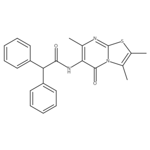 2,2-diphenyl-N-(2,3,7-trimethyl-5-oxo-5H-thiazolo[3,2-a]pyrimidin-6-yl)acetamide Structure