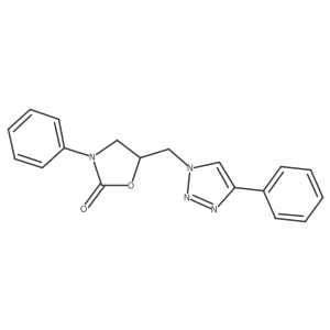 3-Phenyl-5-((4-phenyl-1H-1,2,3-triazol-1-yl)methyl)oxazolidin-2-one结构式
