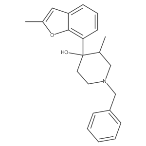 1-Benzyl-3-methyl-4-hydroxy-4-(2-methylbenzofur-7-yl)piperidine结构式