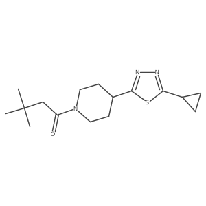 1-[4-(5-Cyclopropyl-1,3,4-thiadiazol-2-yl)piperidin-1-yl]-3,3-dimethylbutan-1-one Structure