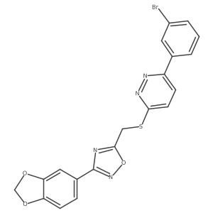 3-({[3-(1,3-Benzodioxol-5-yl)-1,2,4-oxadiazol-5-yl]methyl}sulfanyl)-6-(3-bromophenyl)pyridazine Structure
