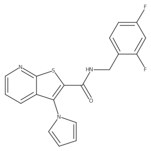 N-(2,4-difluorobenzyl)-3-(1H-pyrrol-1-yl)thieno[2,3-b]pyridine-2-carboxamide结构式