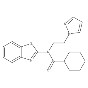 N-(2-(1H-pyrazol-1-yl)ethyl)-N-(benzo[d]thiazol-2-yl)cyclohexanecarboxamide Structure