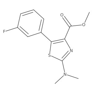 2-Dimethylamino-5-(3-fluoro-phenyl)-thiazole-4-carboxylic acid methyl ester结构式