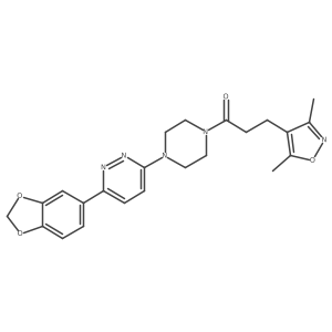 1-(4-(6-(Benzo[d][1,3]dioxol-5-yl)pyridazin-3-yl)piperazin-1-yl)-3-(3,5-dimethylisoxazol-4-yl)propan-1-one Structure