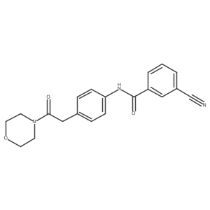 N#Cc1cccc(C(=O)Nc2ccc(CC(=O)N3CCOCC3)cc2)c1结构式