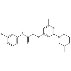 N-(3-fluorophenyl)-2-{[6-methyl-2-(3-methylpiperidin-1-yl)pyrimidin-4-yl]oxy}acetamide Structure