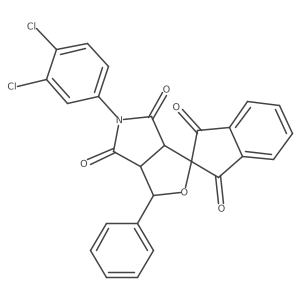 (1R,3aS,6aR)-5-(3,4-dichlorophenyl)-1-phenylspiro[3a,6a-dihydro-1H-furo[3,4-c]pyrrole-3,2'-indene]-1',3',4,6-tetrone结构式