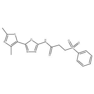 N-(5-(2,4-dimethylthiazol-5-yl)-1,3,4-oxadiazol-2-yl)-3-(phenylsulfonyl)propanamide结构式