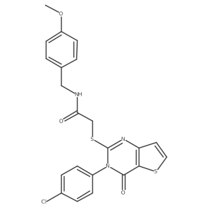 2-{[3-(4-chlorophenyl)-4-oxo-3,4-dihydrothieno[3,2-d]pyrimidin-2-yl]sulfanyl}-N-(4-methoxybenzyl)acetamide结构式