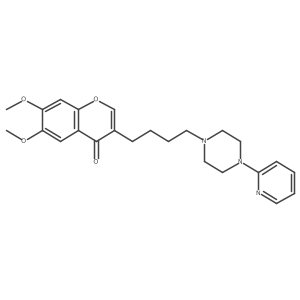 6,7-Dimethoxy-3-[4-(4-pyridin-2-ylpiperazin-1-yl)butyl]chromen-4-one结构式