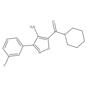 (4-Amino-3-(3-fluorophenyl)isothiazol-5-yl)(piperidin-1-yl)methanone结构式