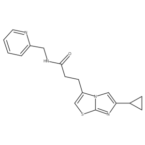 3-(6-cyclopropylimidazo[2,1-b]thiazol-3-yl)-N-(pyridin-2-ylmethyl)propanamide Structure